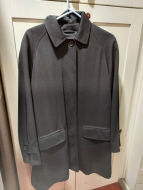 London Fog Black Single-Breasted Coat with Point Collar